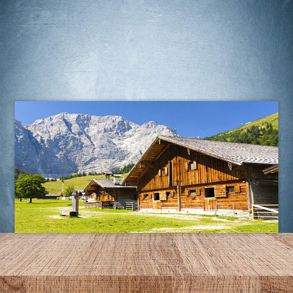 Crédence de cuisine en verre 100x50 cm avec motif paysage de montagnes