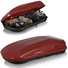 13 Cu. Ft. Rooftop Cargo Box Luggage Carrier w/ Keys, Dual-Side Opening, Red