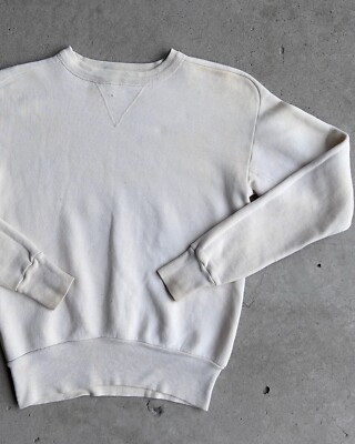 Vintage 1950s Brent Freedom Sleeve Single-V White Sweatshirt Vintage 1950s Brent Freedom Sleeve Single-V White Sweatshirt