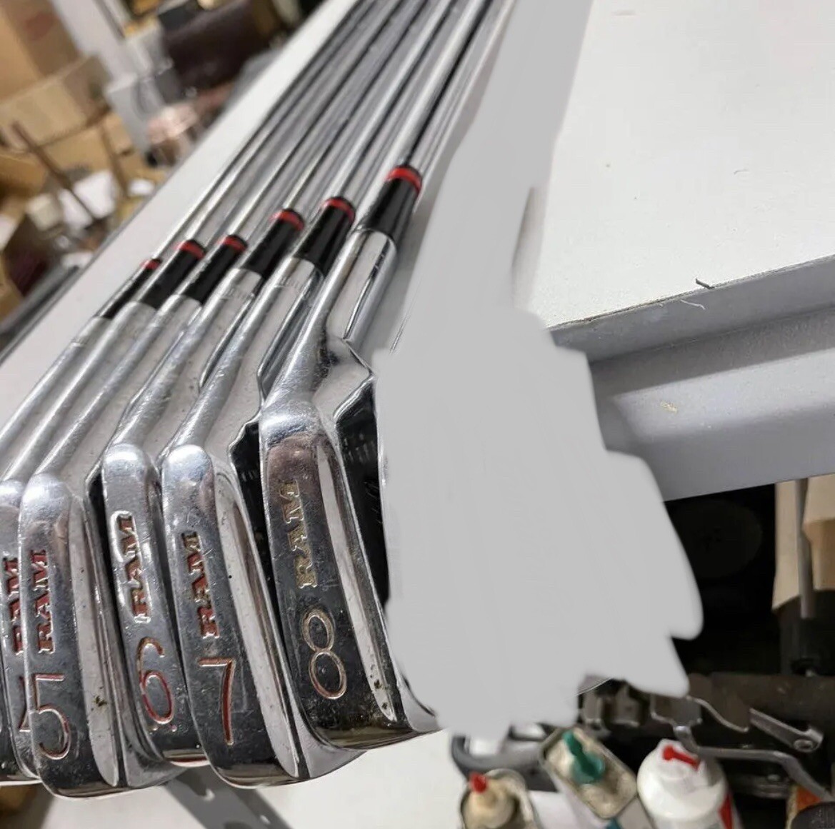 Vintage Set Ram Lightning 500 Tour Blade Steel Golf Clubs Irons RH 3-8 HLN