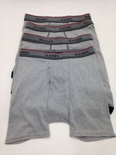  37 Hanes Boys Gray Comfort Fit Tagless Waistband Cotton Boxer Briefs 4 Pack L