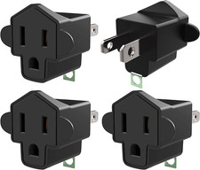 4 Pack 3-2 Prong Adapters Grounding Adapter 3-Prong to 2-Prong Adapter ETL List