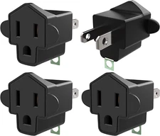 4 Pack 3-2 Prong Adapters Grounding Adapter  3-Prong to 2-Prong Adapter ETL List