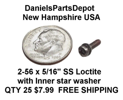 #ad #ad x25 PAN HEAD 2 56 x 5 16quot; INNER STAR WASHER MACHINE SCREW STAINLESS STEEL LOCTIT $7.99