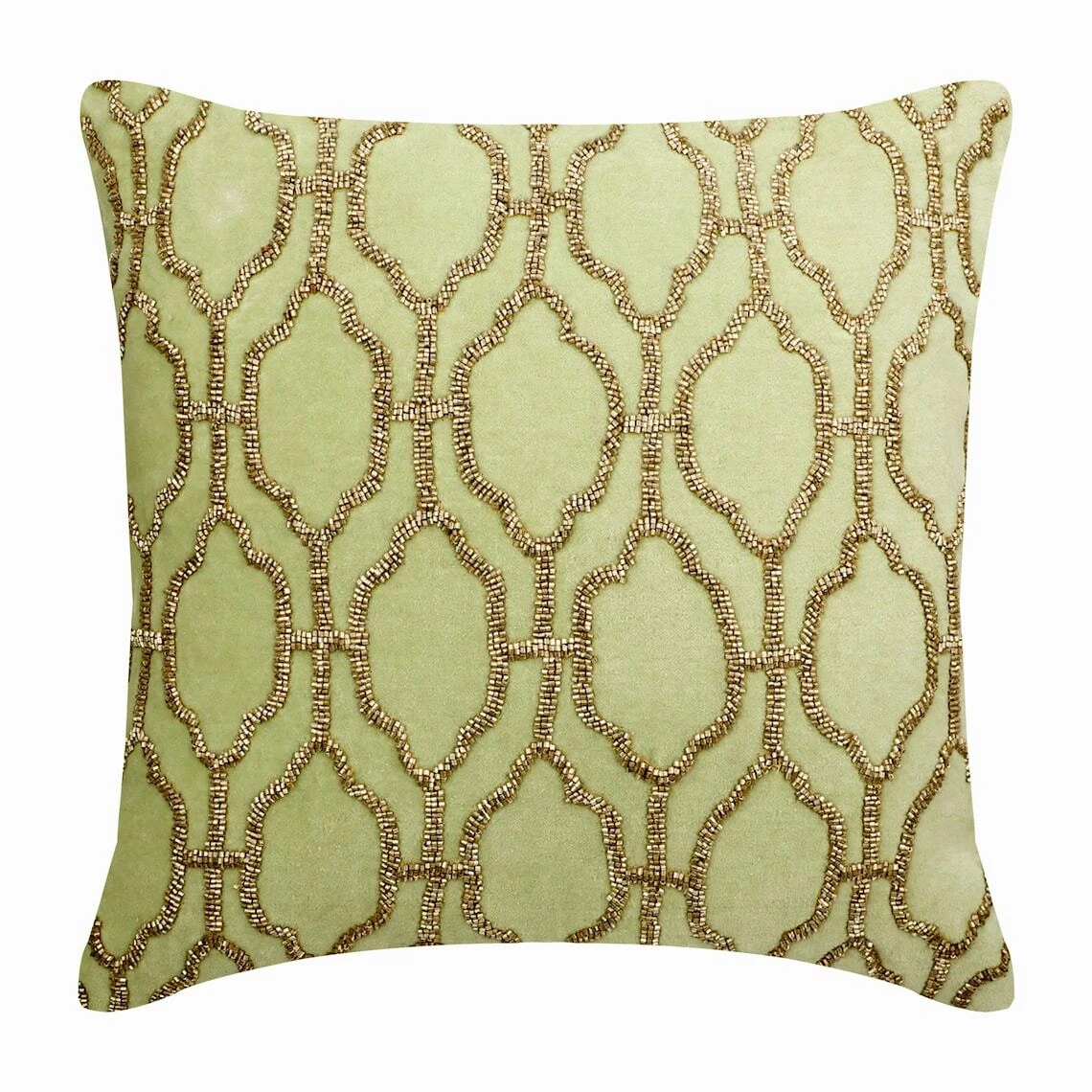 Decorative Pillow Cover Green 16"x16", Home Decor Velvet Fabric - Minty Flavor