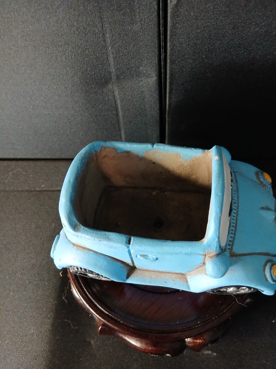 Vintage Blue Car Planter-8