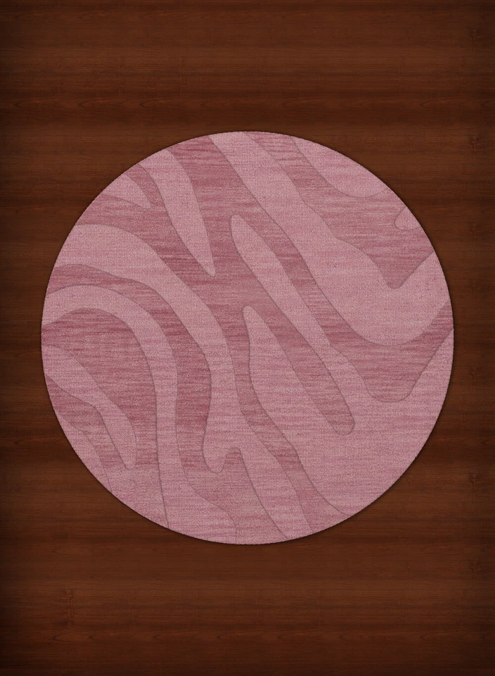 Pink Swirls Lines Stripes Transitional Area Rug Animal Print DV2 - Image 2 of 2