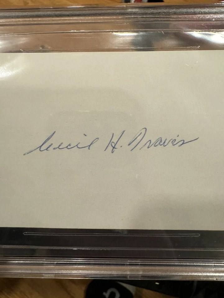 Cecil Travis Autographed Index Card BAS Slabbed Beckett Negro League/MLB Legend - Image 3 of 4