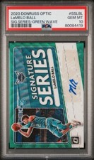 2020-21 Panini Donruss Optic Signature Series LaMelo Ball RC Green Wave PSA 10