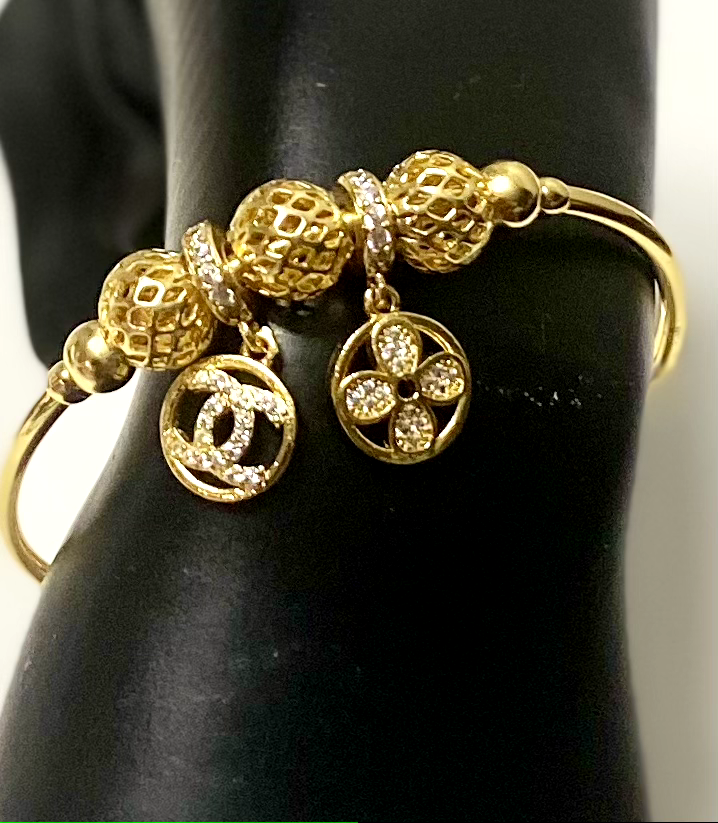 24k Gold filled pandora bracelet with charms Nickel Free Tarnish Free