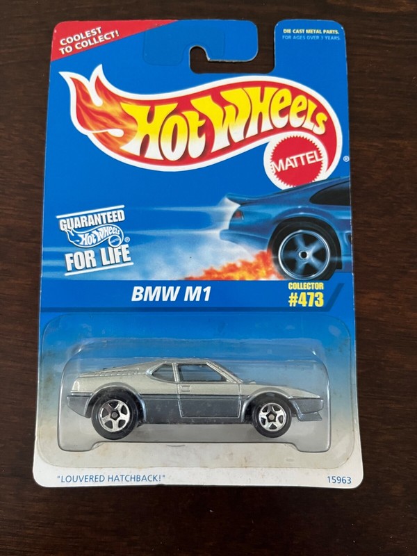 Hot Wheels BMW M1, 1996 Collector #473, Metalflake Silver