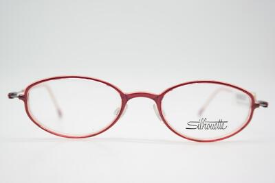 Brille Silhouette SPX 1974 Weinrot Silber Oval Brillengestell eyeglasses Neu