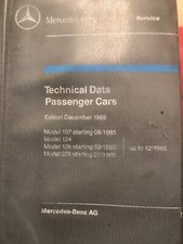 Mercedes Tecnical Data Book 1988 107 124 126 201
