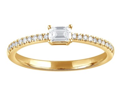 Brillanter feiner Schmuck SS 14KT vergoldet 1/3 Karat Lab Grown Diamant Ring