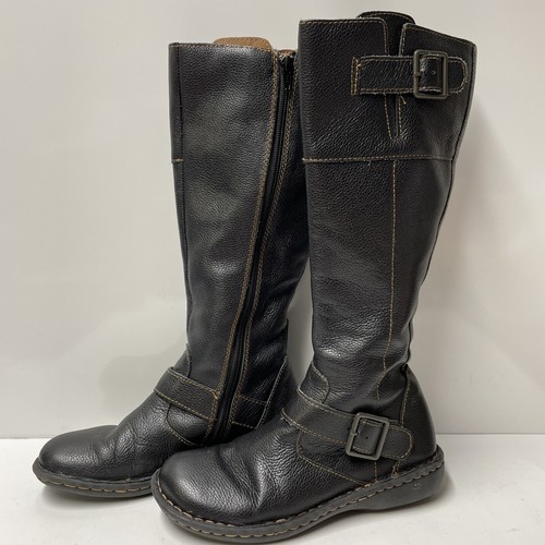 WOMEN'S CABELAS SIZE 6 M BROWN PEBBLED LEATHER TALL RIDING BOOTS W