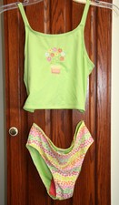 Gymboree Vintage FRESHLY PICKED NWT 12 Green/flower print tankini swimsuit set