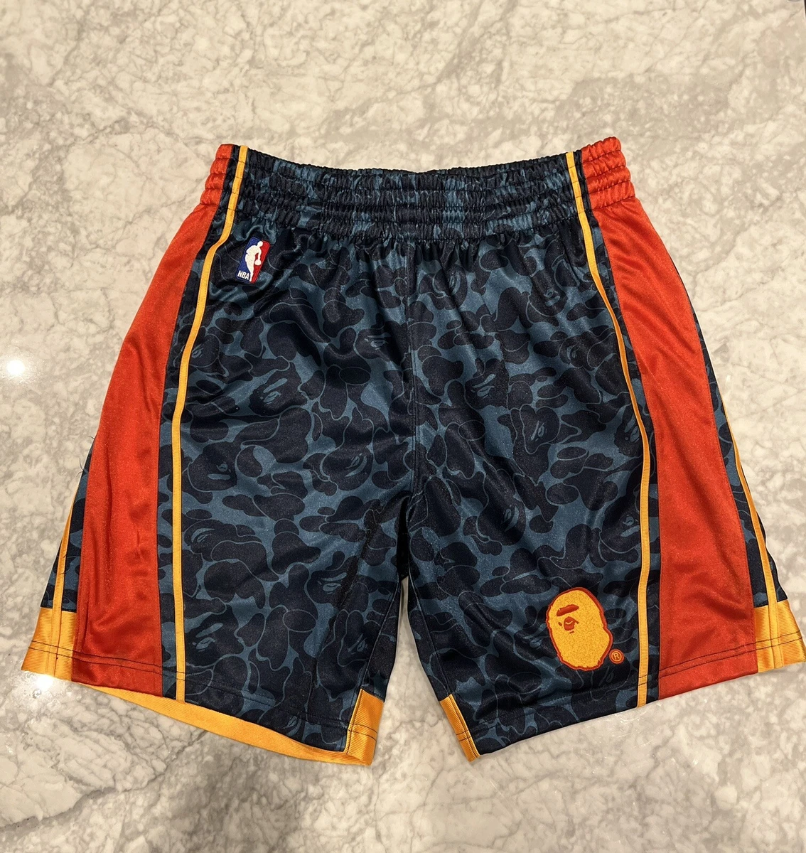 100% Authentic Bape x Mitchell Ness 09 10 Warriors Shorts Mens curry Large