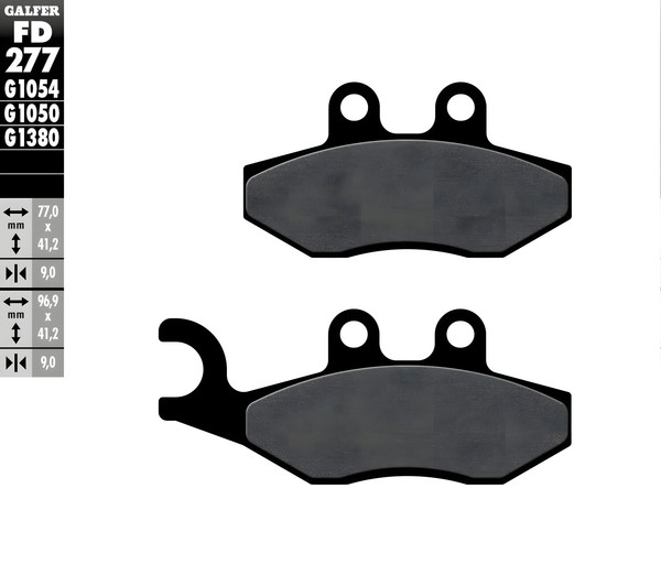 BremsbeläGe Galfer FD277G1054 Semi-Metall Hinten 9Mm FüR Piaggio Beverly-image