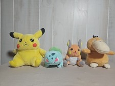 VTG 90s Original Pok mon Plush Lot Pikachu Psyduck Raichu Bulbasaur