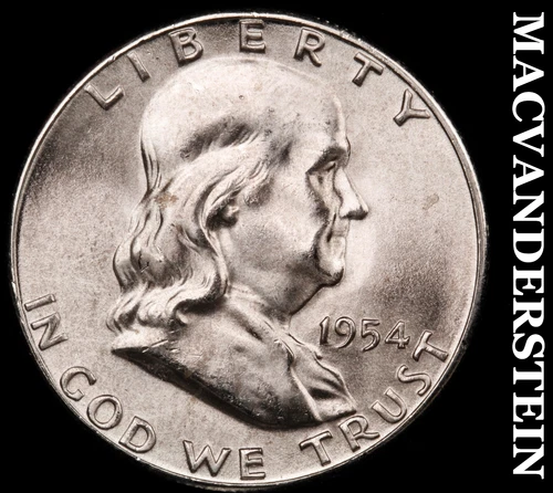1954-S Silver Franklin Half Dollar - Choice Gem Brilliant Unc++++  #i1389