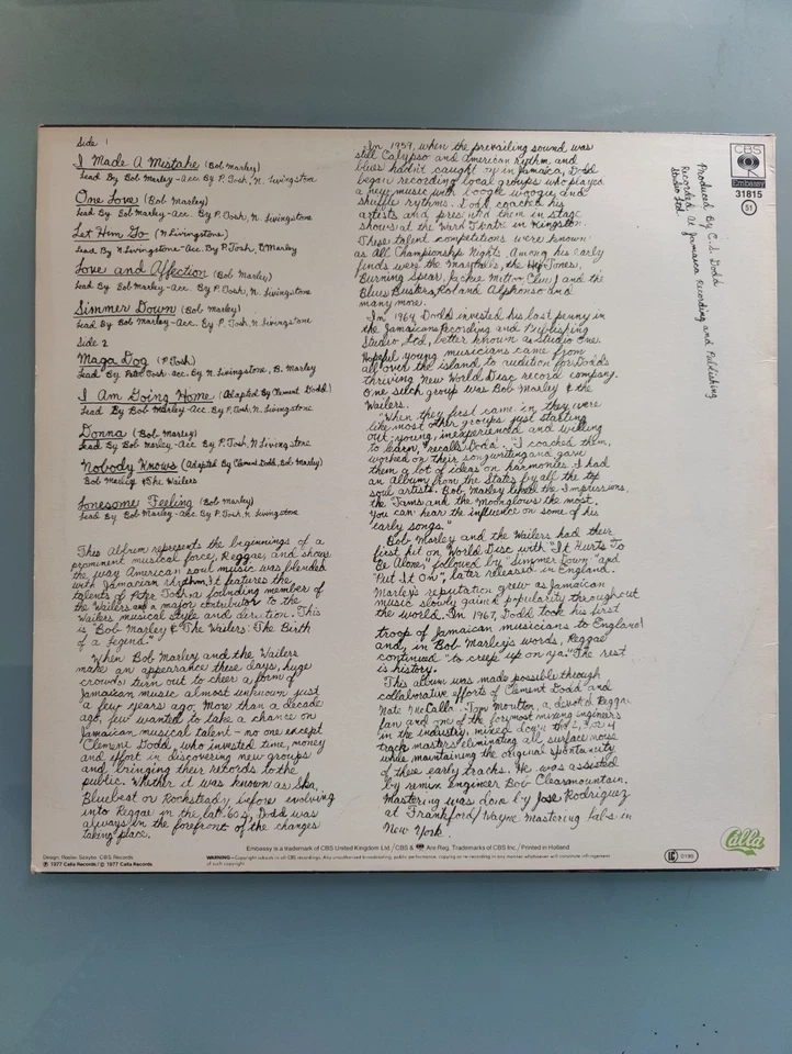 Bob Marley and the Wailers The Birth of a Legend · Lp, Foto 2 von 3