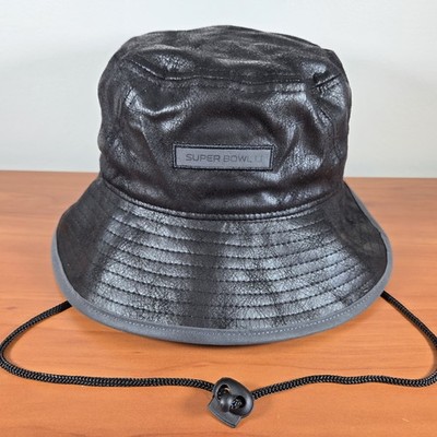 New Era 2017 NFL Super Bowl LI Bucket Hat Black Faux Leather SAMPLE Size Large
