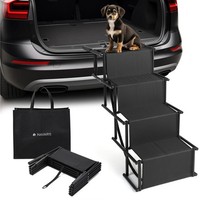 Navaris Hundetreppe Auto Faltbar 4 Stufen Hunderampe Treppe Schwarz Mit Tasche