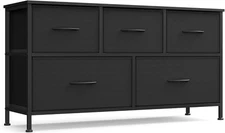 Dresser for Bedroom, Chest of Drawers, TV Stand, Steel, MDF, 5 Non-Woven Fabric