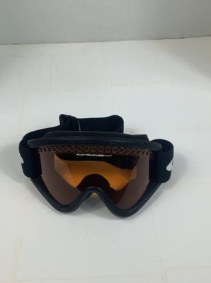Oakley Crowbar Ski Snowboard Goggles Black Frame Orange Lens Vented Strap Used
