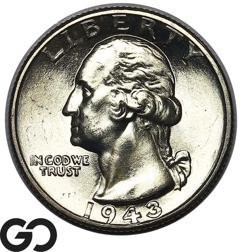 1943-D Washington Quarter Superb Gem BU, Lustrous
