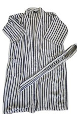 Vintage Pierre Cardin Hooded Bathrobe Robe Men's Cotton Terry Striped Print