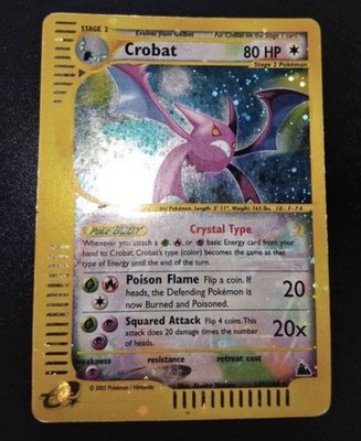 Pokemon Card-Crobat-Holo-Aquapolis-147/144-Crystal-ENG-LP