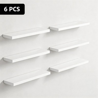 2pcs/6pcs Heavy-Duty Wood Floating Shelves Wall-Mounted Suitable for Books