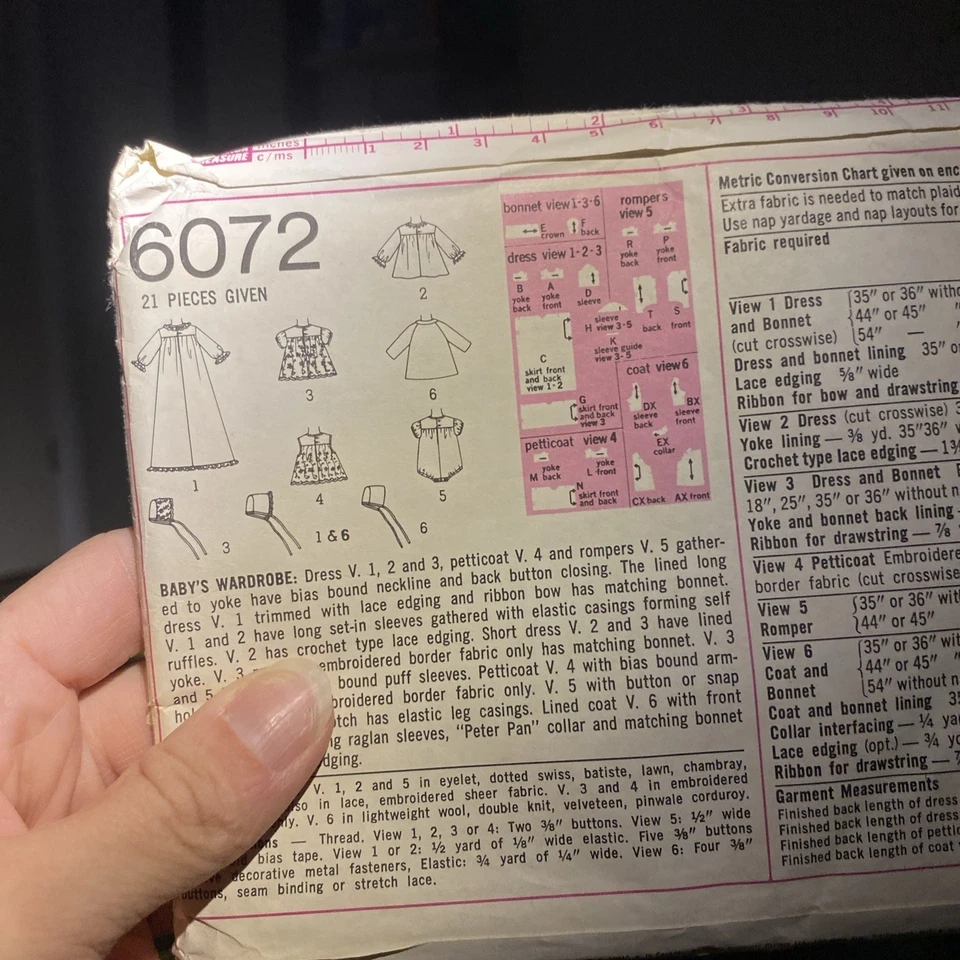 Vintage 1970s Baby Wardobe DRESS Onsie  Sleeper Simplicity 6072 size 6 month - Image 4 of 4
