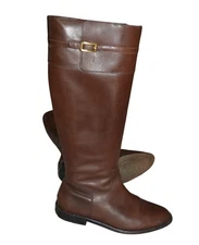 Banana Republic Brown Leather Zip Up Riding Boots Womens Size 7 Boho Fall Casual