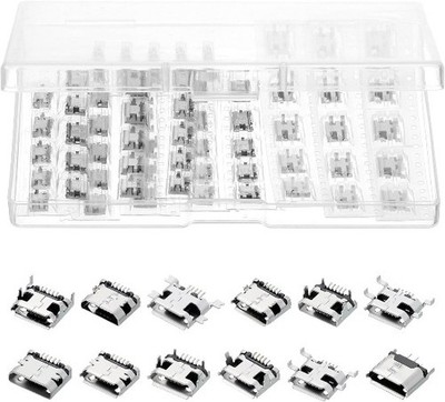 Micro USB Port Kit 60PCS Female Socket Connector Jack Plug Adapter SMT DIP