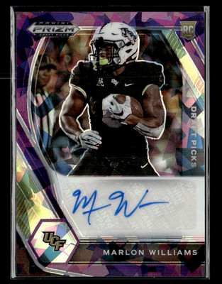 Marlon Williams 2021 Prizm Draft Picks Purple Ice Prizm Auto 45/99