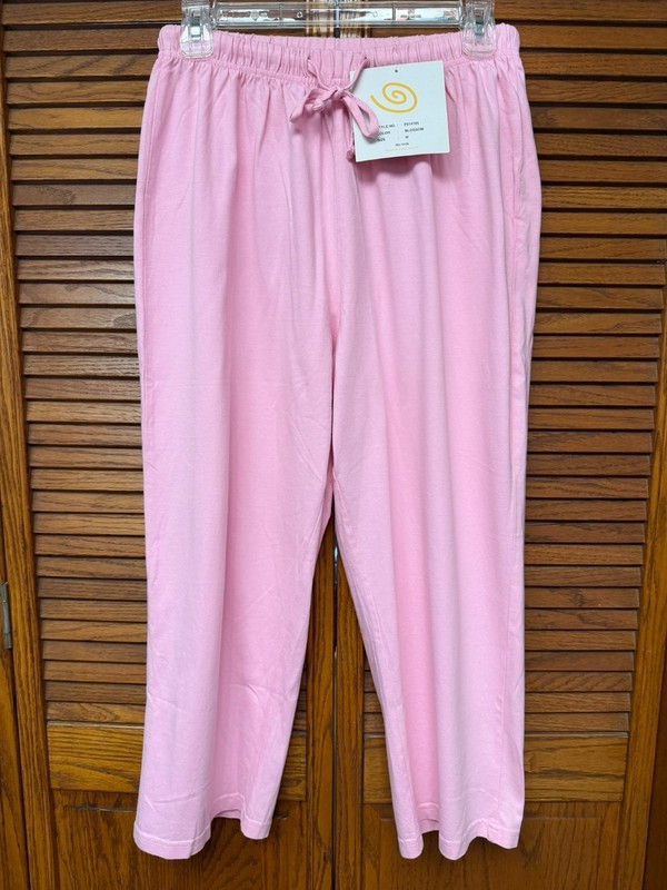 MICHAEL SIMON M WOMEN'S CASUAL PINK COTTON DRAWSTRING CAPRI PANTS NEW + TAGS