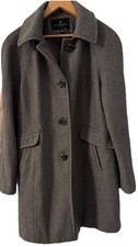 London Fog Women’s Classic Gray Wool Winter Coat Sz LG -Jacket