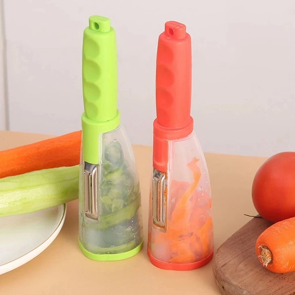 Fruit and Vegetable Peeler Storage Container Multifunctional Kitchen Tool