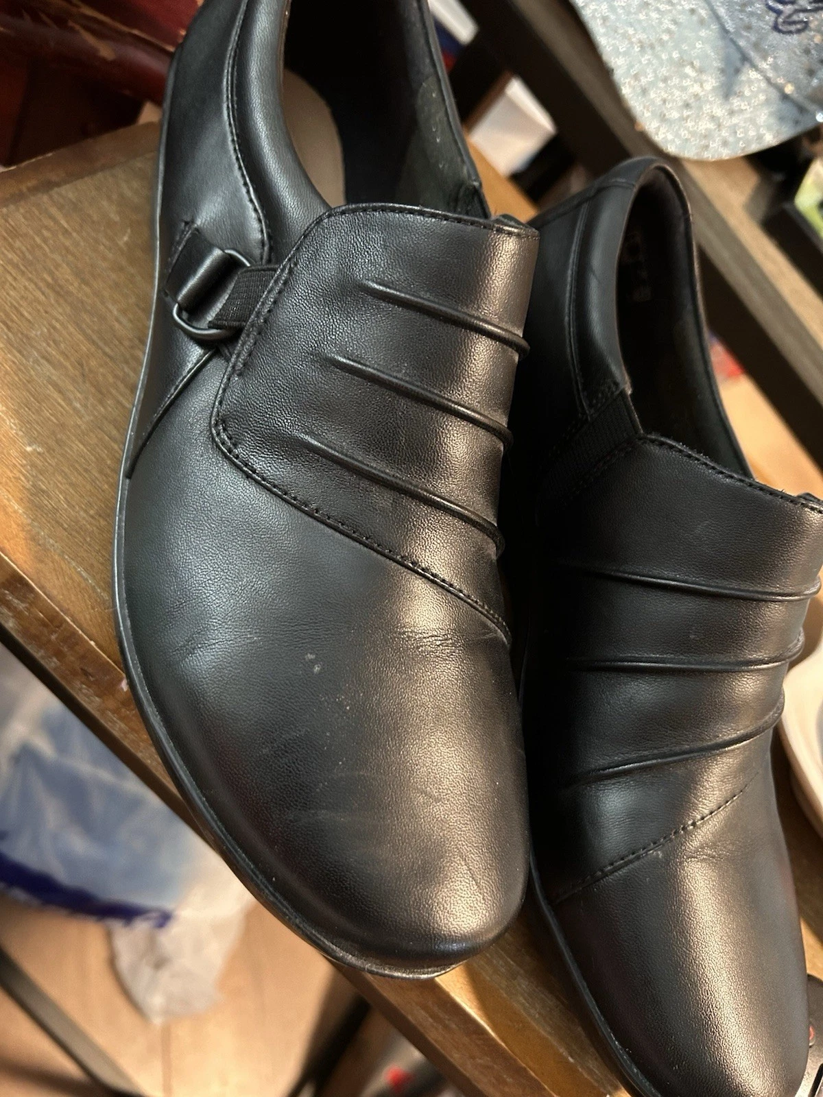 Scarpe comode mocassini Clarks Collection Black Hope Shine taglia 7M