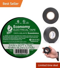 Duck Brand Economy Electrical Tape, 3/4-Inch by 60 Feet, Single Roll, Black