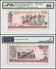 Rwanda 5000 Francs, 1998, P-28s, SPECIMEN, PMG 66