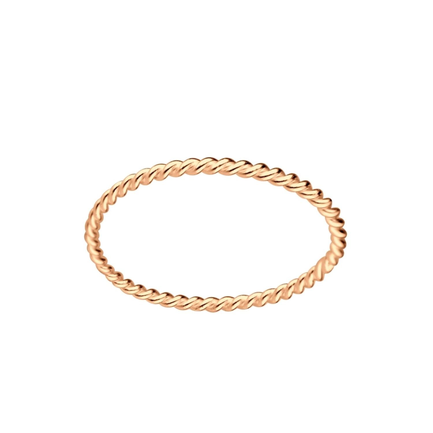 925 Sterling Silver Rose Plated Twisted Design Stackable Band Ring Gift For Her