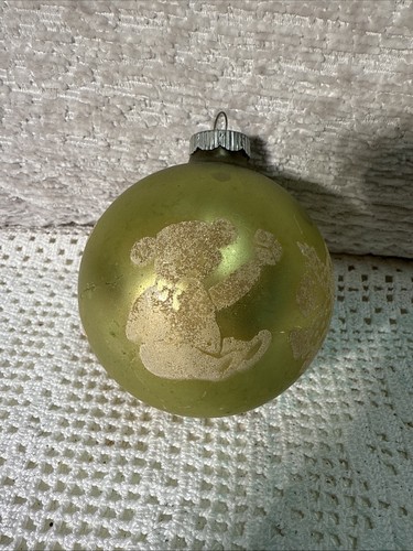 Plantilla grande SHINY BRITE de colección verde oro vidrio mercurio adorno de Navidad raro - Imagen 3 de 16
