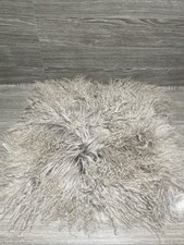 Riva Paoletti Mongolian Cushion Cover - Pumice Brown 100% Natural Sheepskin Fur