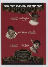 2004 Donruss Throwback Threads Dynasty /1500 Enos Slaughter Stan Musial HOF 7v7