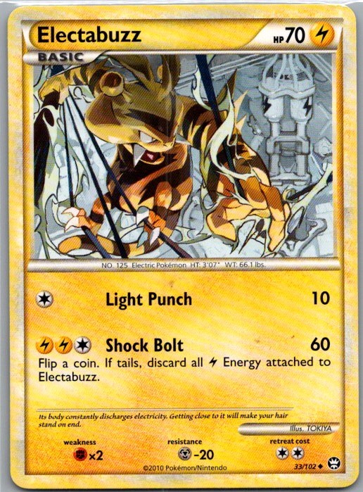 Electabuzz 33/102 Uncommon HGSS Triumphant Pokemon Lightly Played