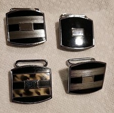 4 Vintage Art Deco Belt Buckles Metal Gold Silver Tones