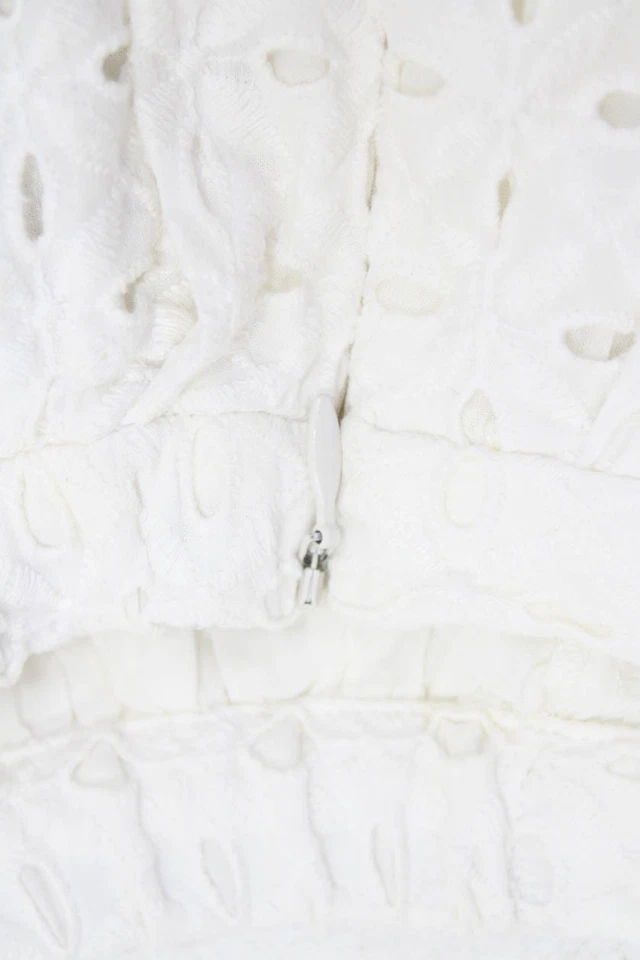 Mini falda forrada blanca con cremallera de algodón para niñas Bonpoint línea A talla 6 Foto 3 de 4